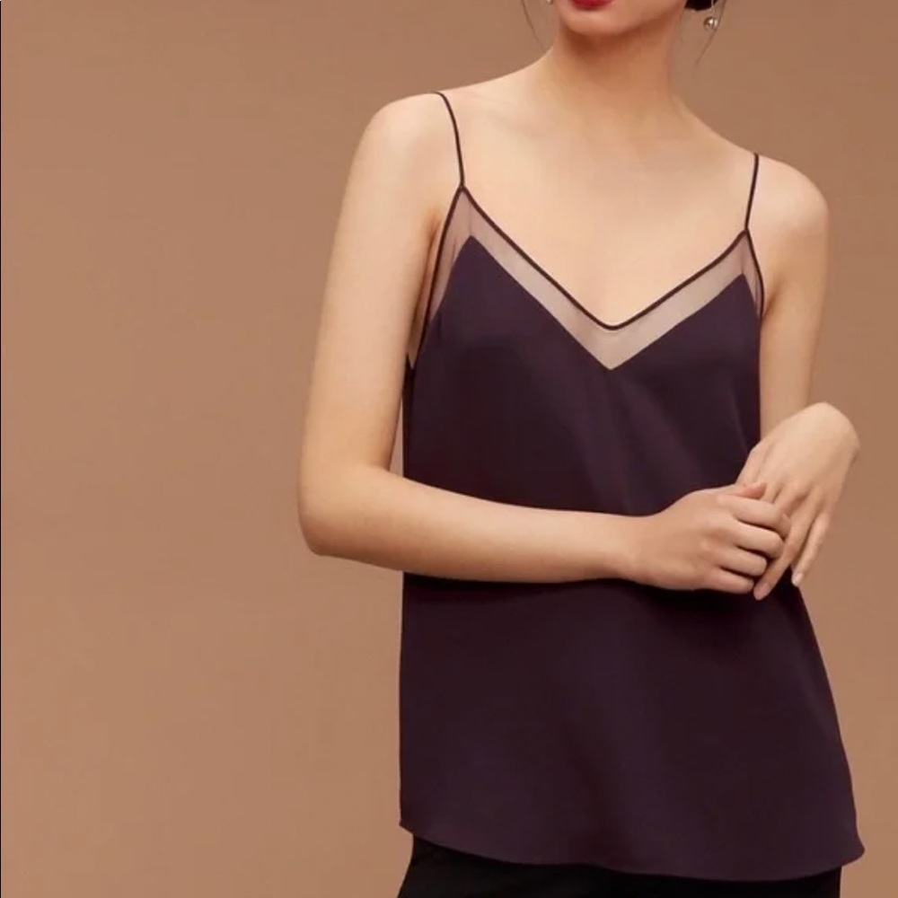 *LIKE NEW* Aritzia Babaton Galen Camisole Mesh Tank Purple